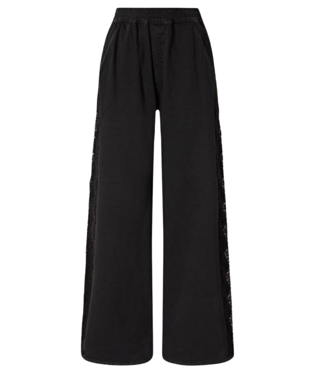 PINKO Черные хлопковые брюки широкие, фото 1