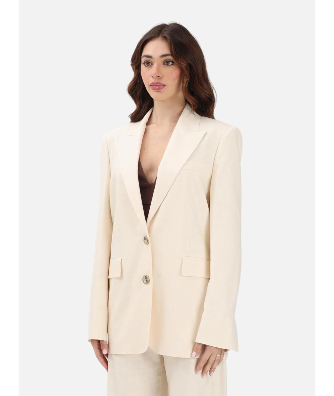 PINKO Бежевый вискозный жакет/пиджак, фото 2