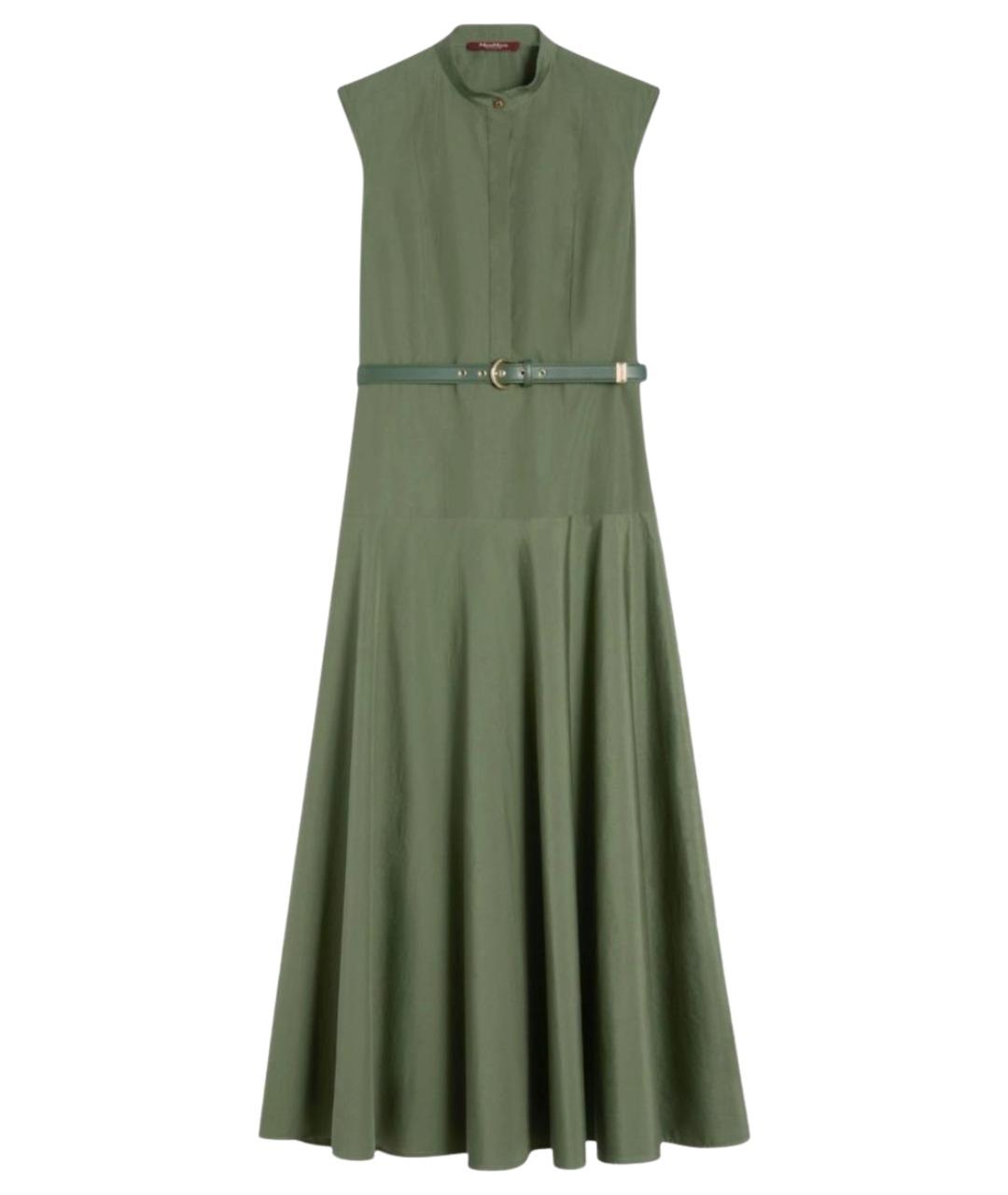 MAX MARA STUDIO Зеленые хлопковое повседневное платье, фото 1