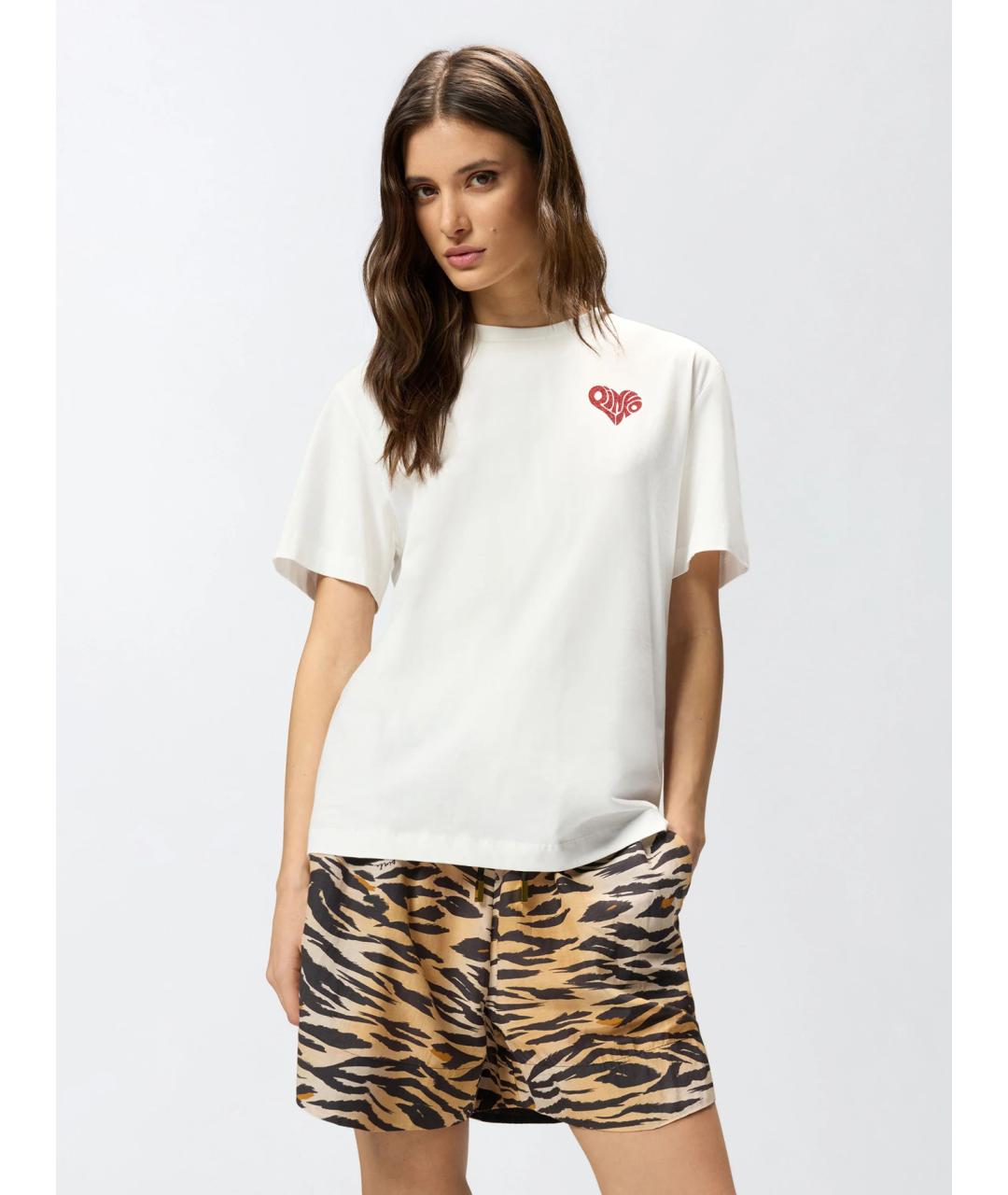 PINKO Белая хлопковая футболка, фото 3