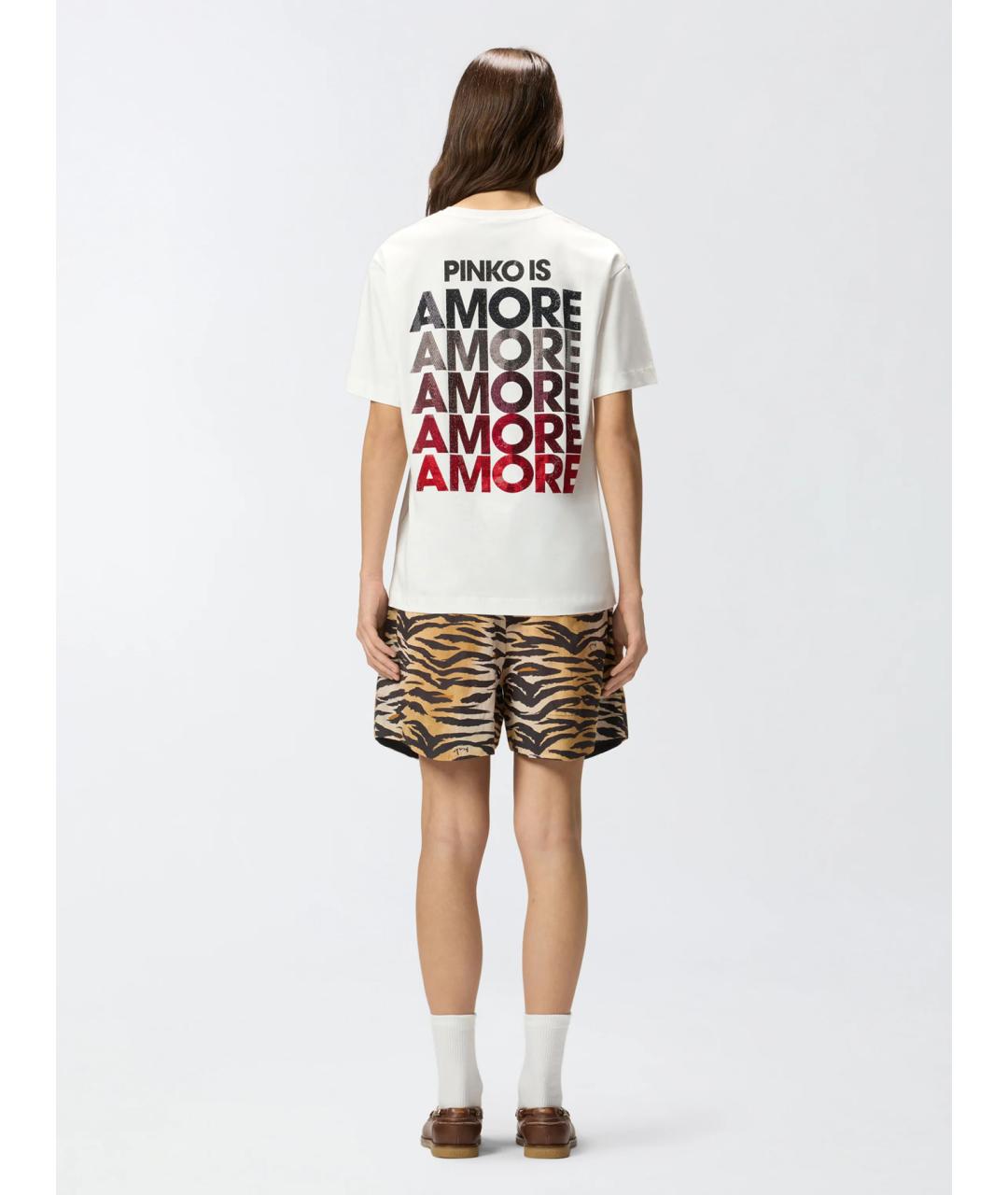 PINKO Белая хлопковая футболка, фото 4