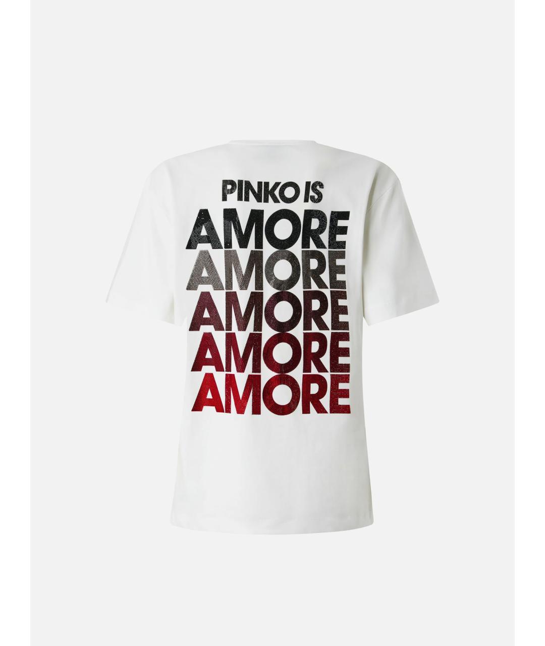 PINKO Белая хлопковая футболка, фото 6