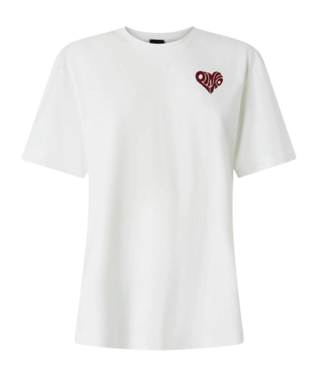 PINKO Белая хлопковая футболка, фото 1