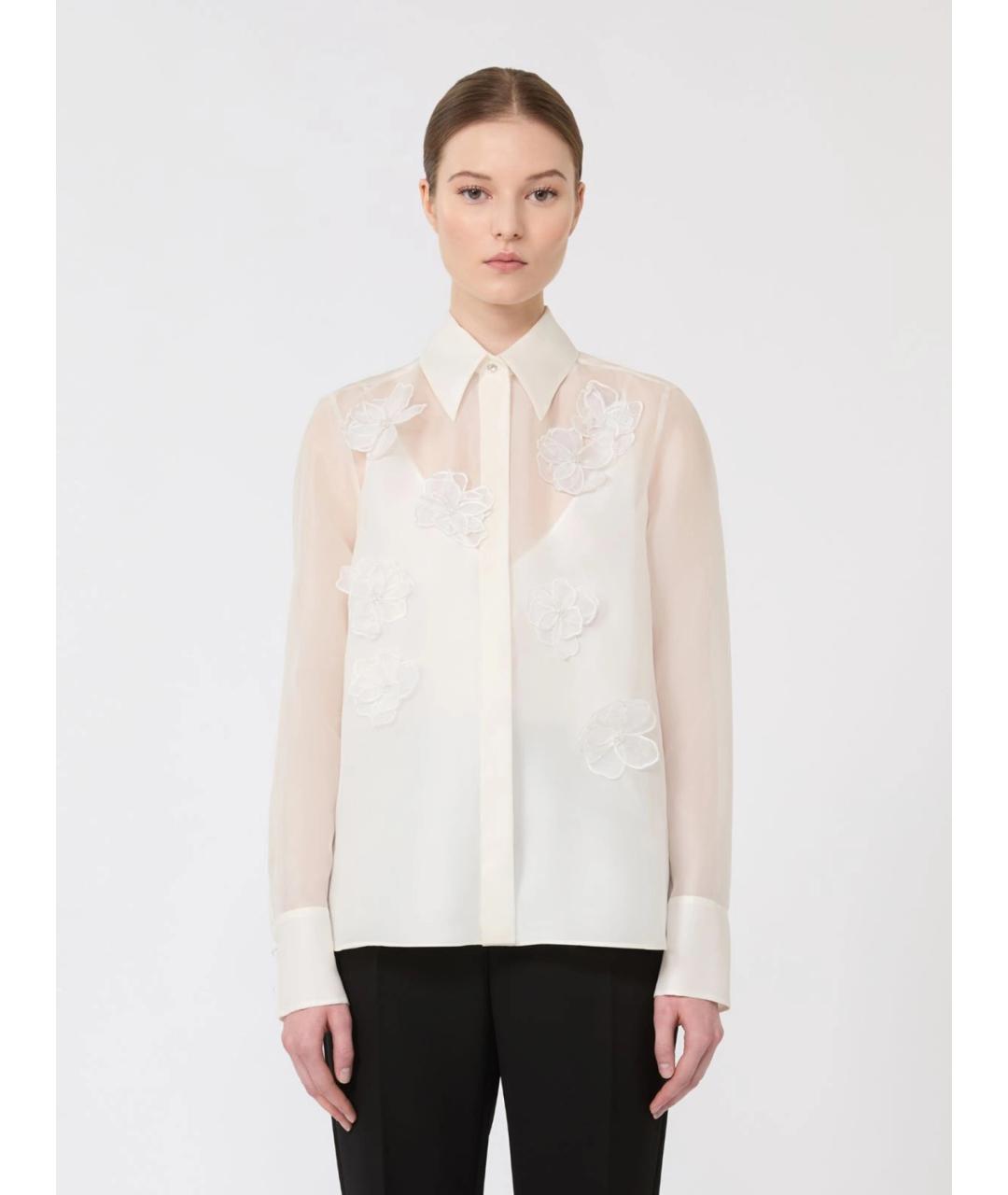 MAX MARA STUDIO Белая шелковая рубашка, фото 3