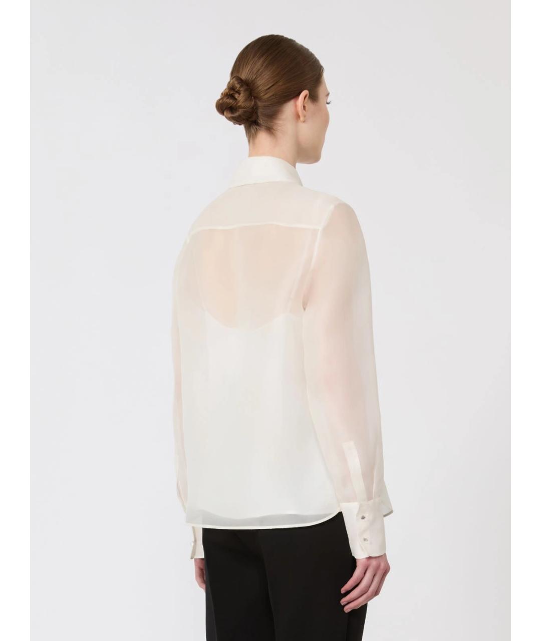 MAX MARA STUDIO Белая шелковая рубашка, фото 4