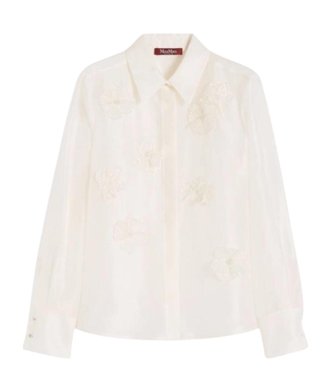MAX MARA STUDIO Белая шелковая рубашка, фото 1