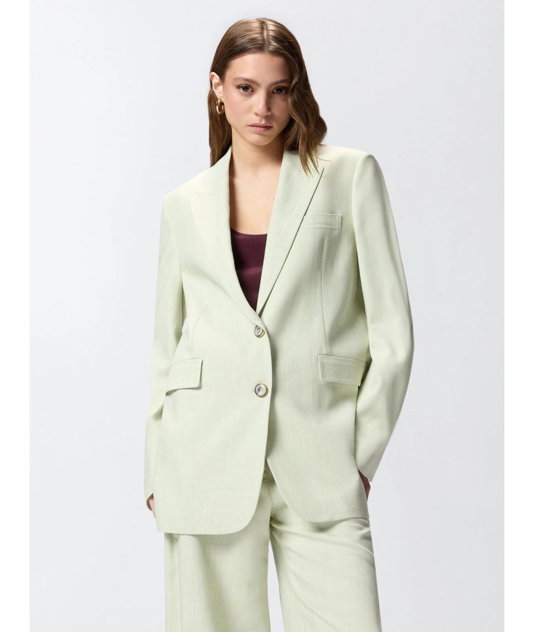 PINKO Зеленый льняной жакет/пиджак, фото 3