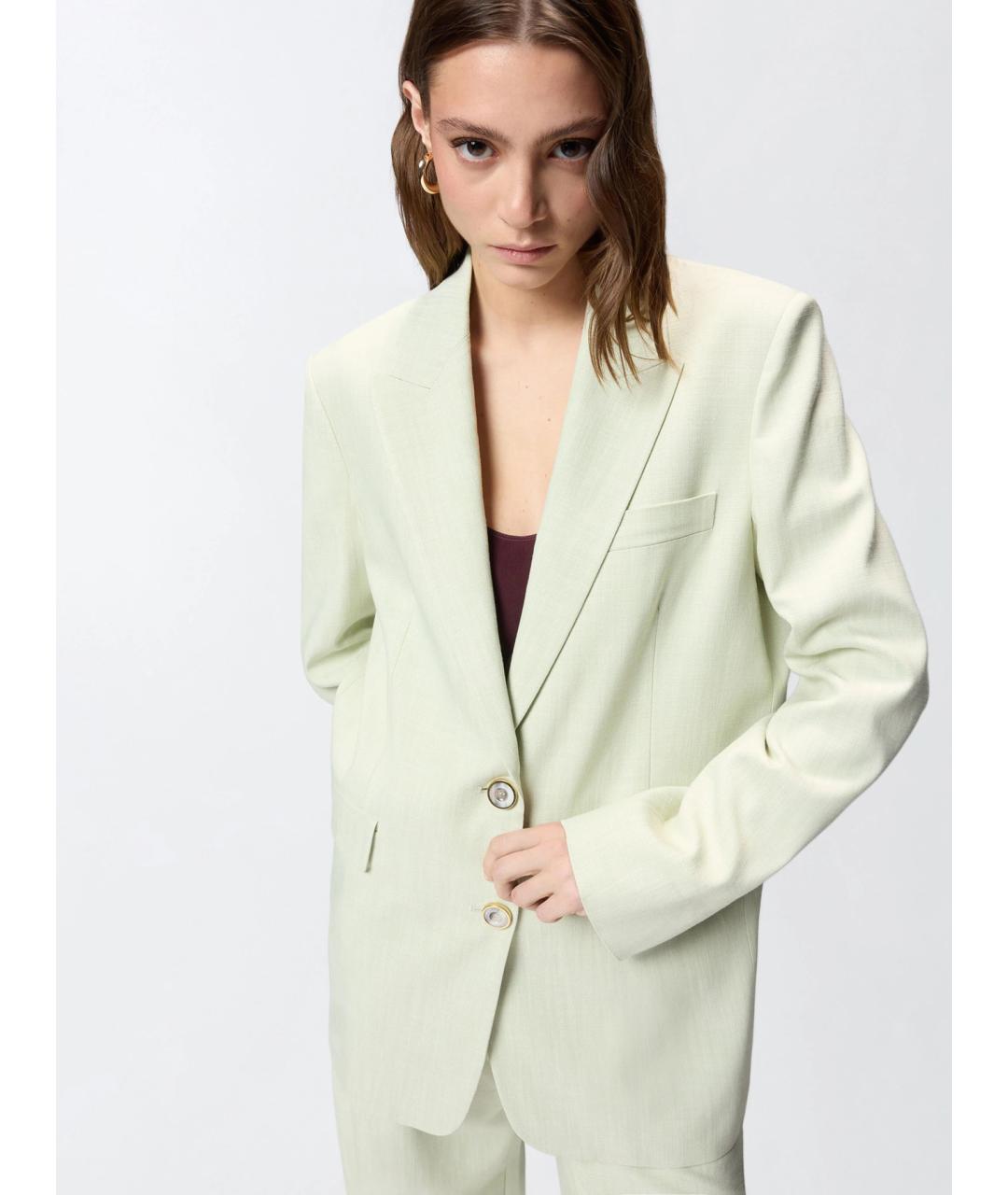 PINKO Зеленый льняной жакет/пиджак, фото 5