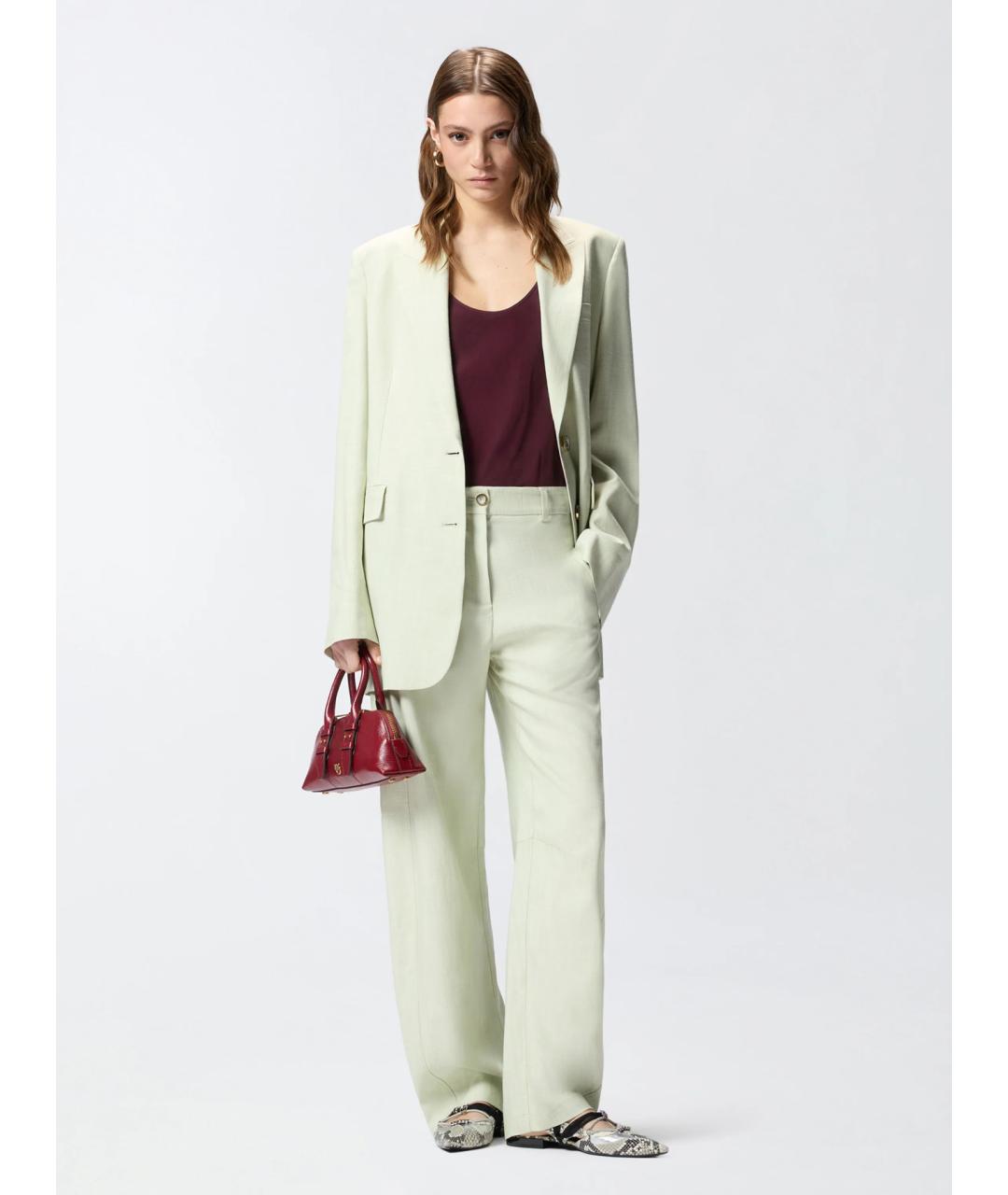 PINKO Зеленый льняной жакет/пиджак, фото 2