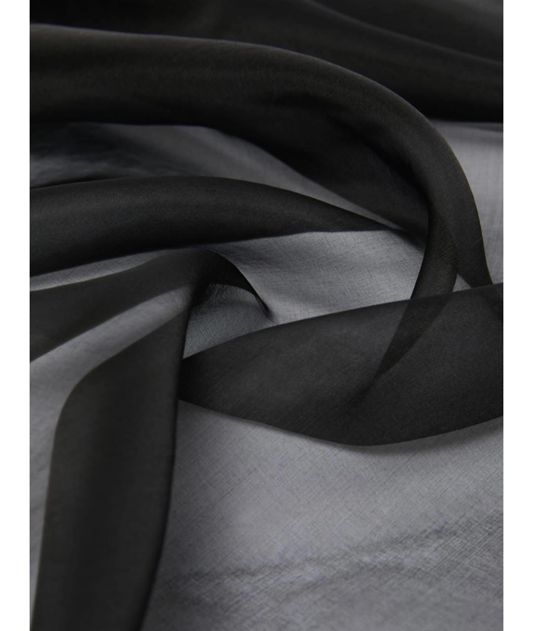 MAX MARA STUDIO Черный шелковый шарф, фото 3