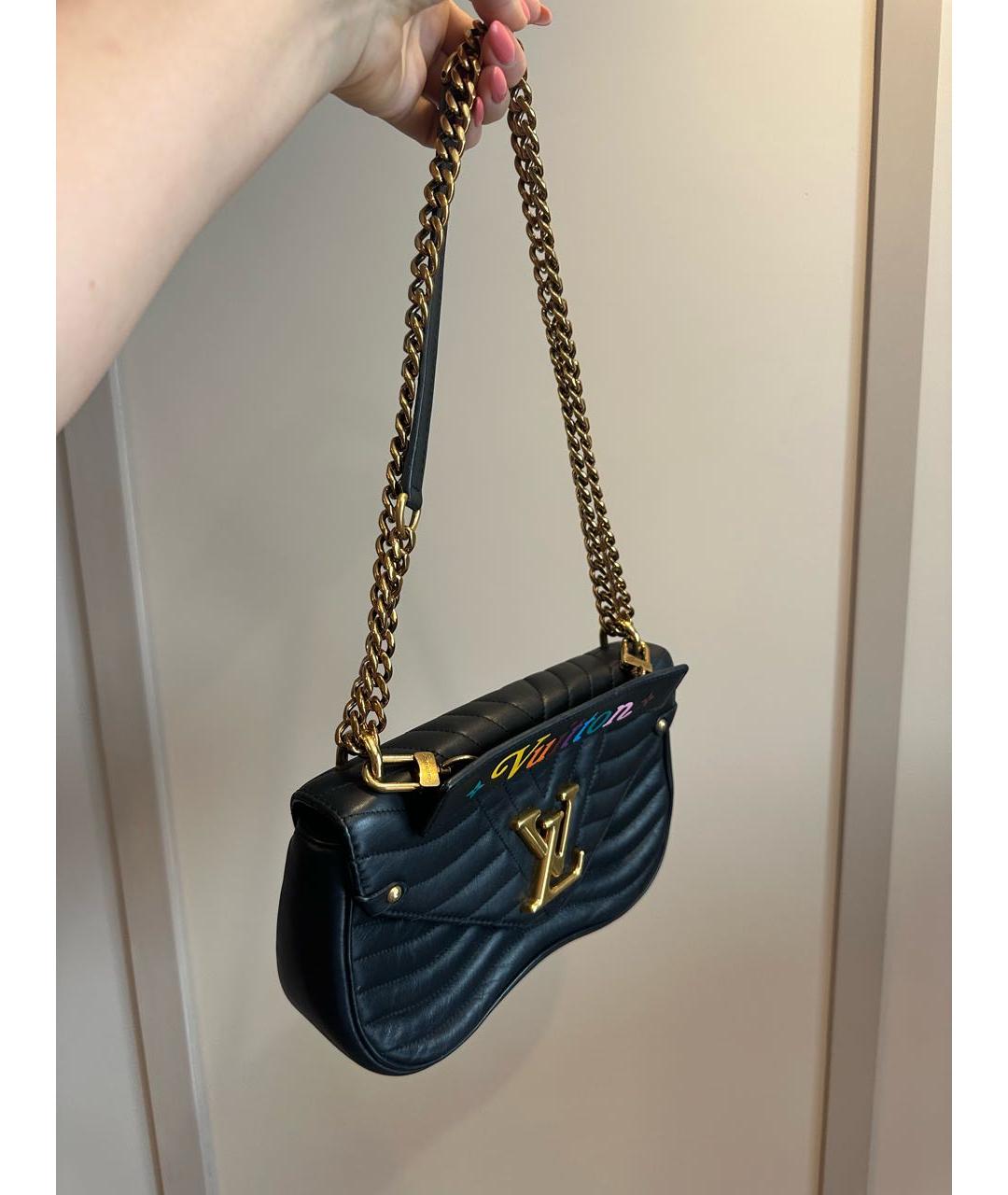 LOUIS VUITTON Черная кожаная сумка через плечо, фото 2