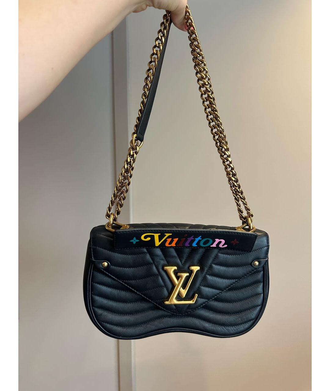 LOUIS VUITTON Черная кожаная сумка через плечо, фото 5