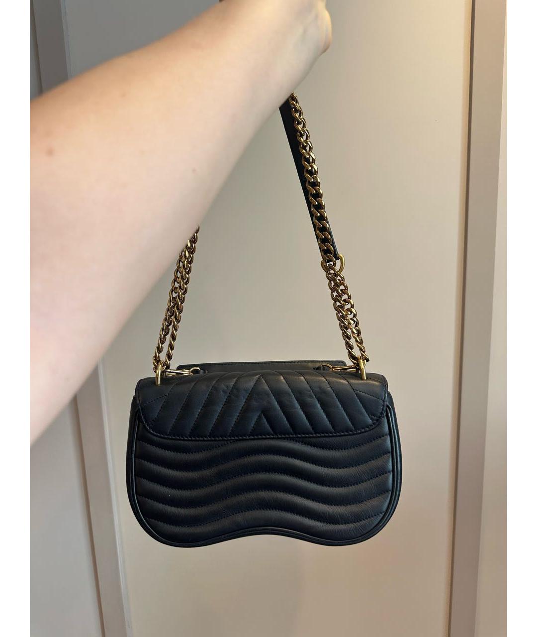 LOUIS VUITTON Черная кожаная сумка через плечо, фото 3