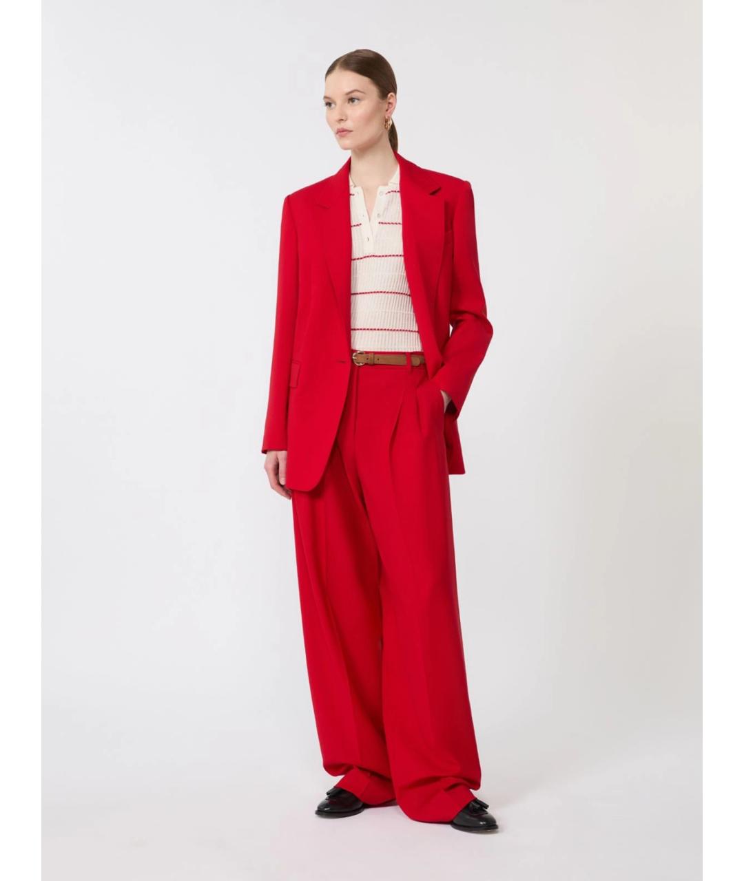 MAX MARA STUDIO Красный шерстяной жакет/пиджак, фото 2