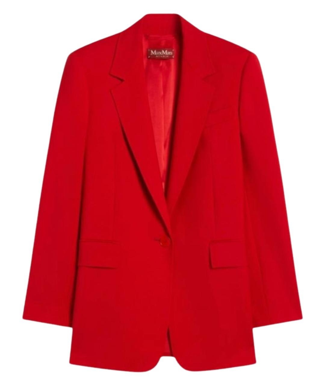 MAX MARA STUDIO Красный шерстяной жакет/пиджак, фото 1