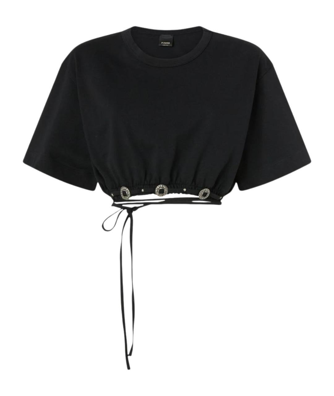 PINKO Черная хлопковая футболка, фото 1