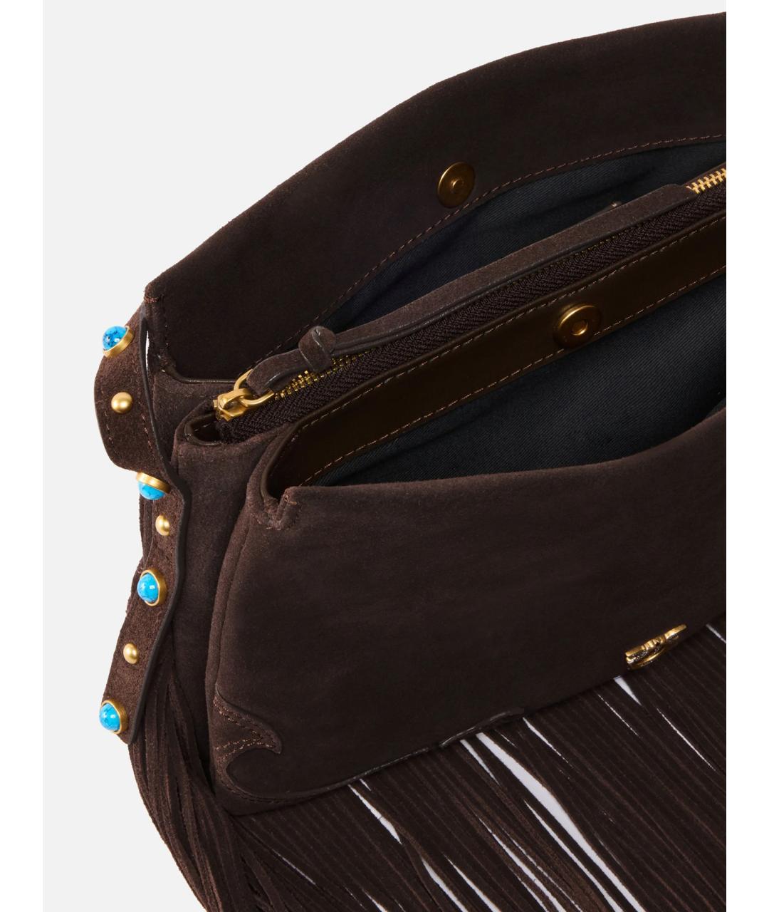 PINKO Коричневая кожаная сумка через плечо, фото 6