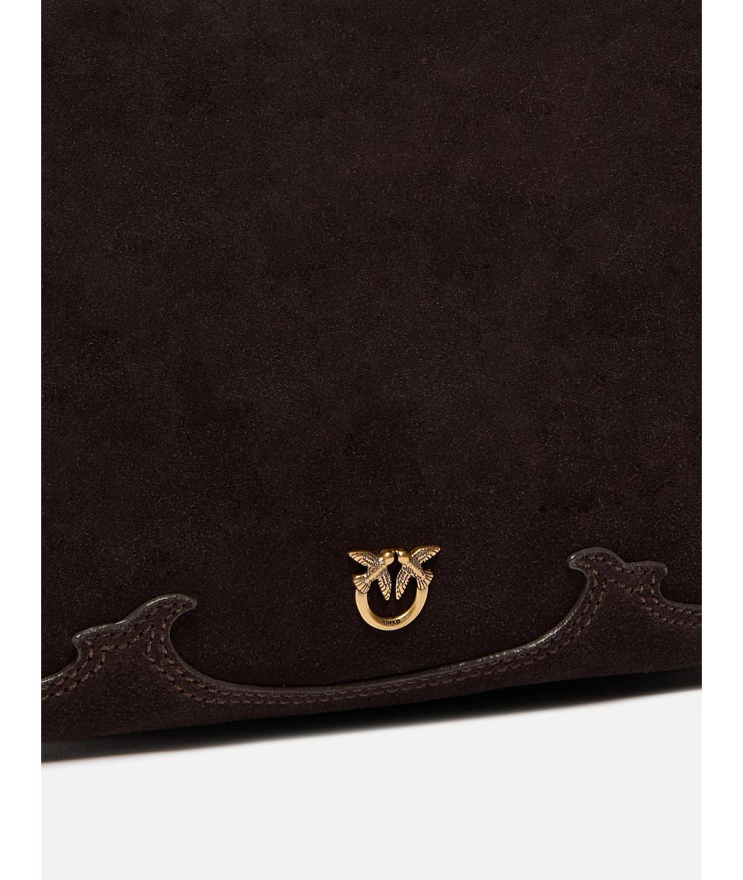 PINKO Коричневая кожаная сумка через плечо, фото 5