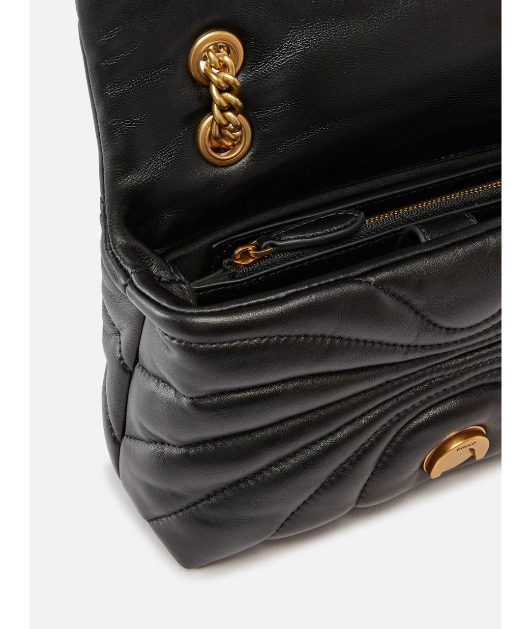PINKO Черная кожаная сумка через плечо, фото 4