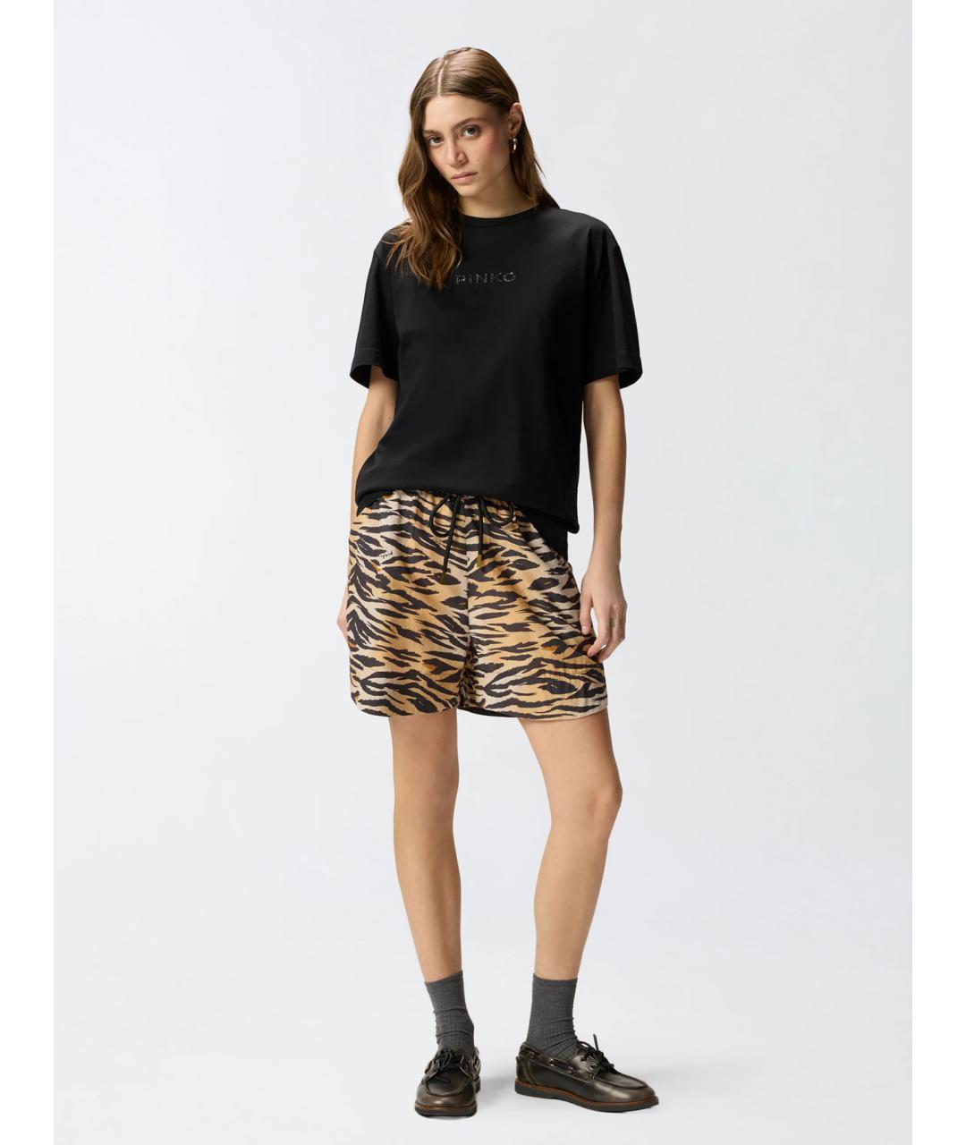 PINKO Черная хлопковая футболка, фото 2