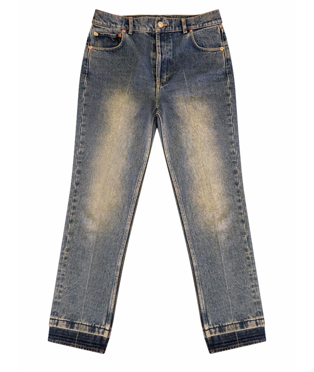 BALENCIAGA Синие хлопковые прямые джинсы, фото 1