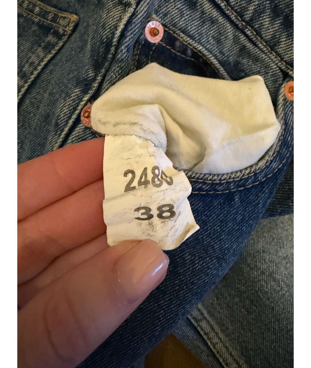 BALENCIAGA Синие хлопковые прямые джинсы, фото 4