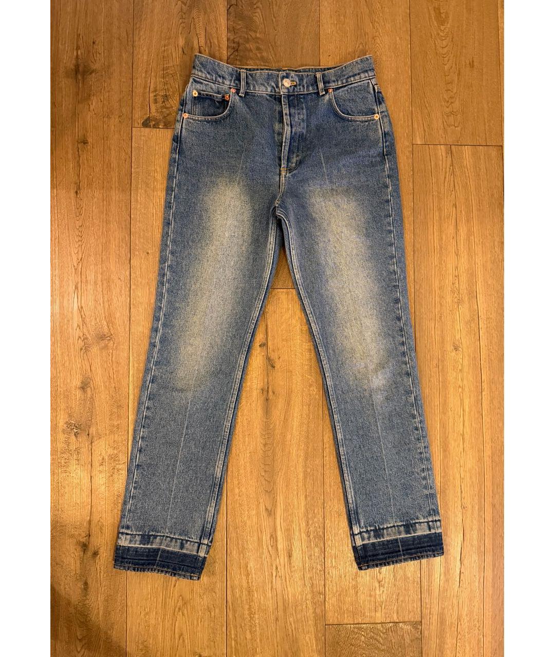 BALENCIAGA Синие хлопковые прямые джинсы, фото 7