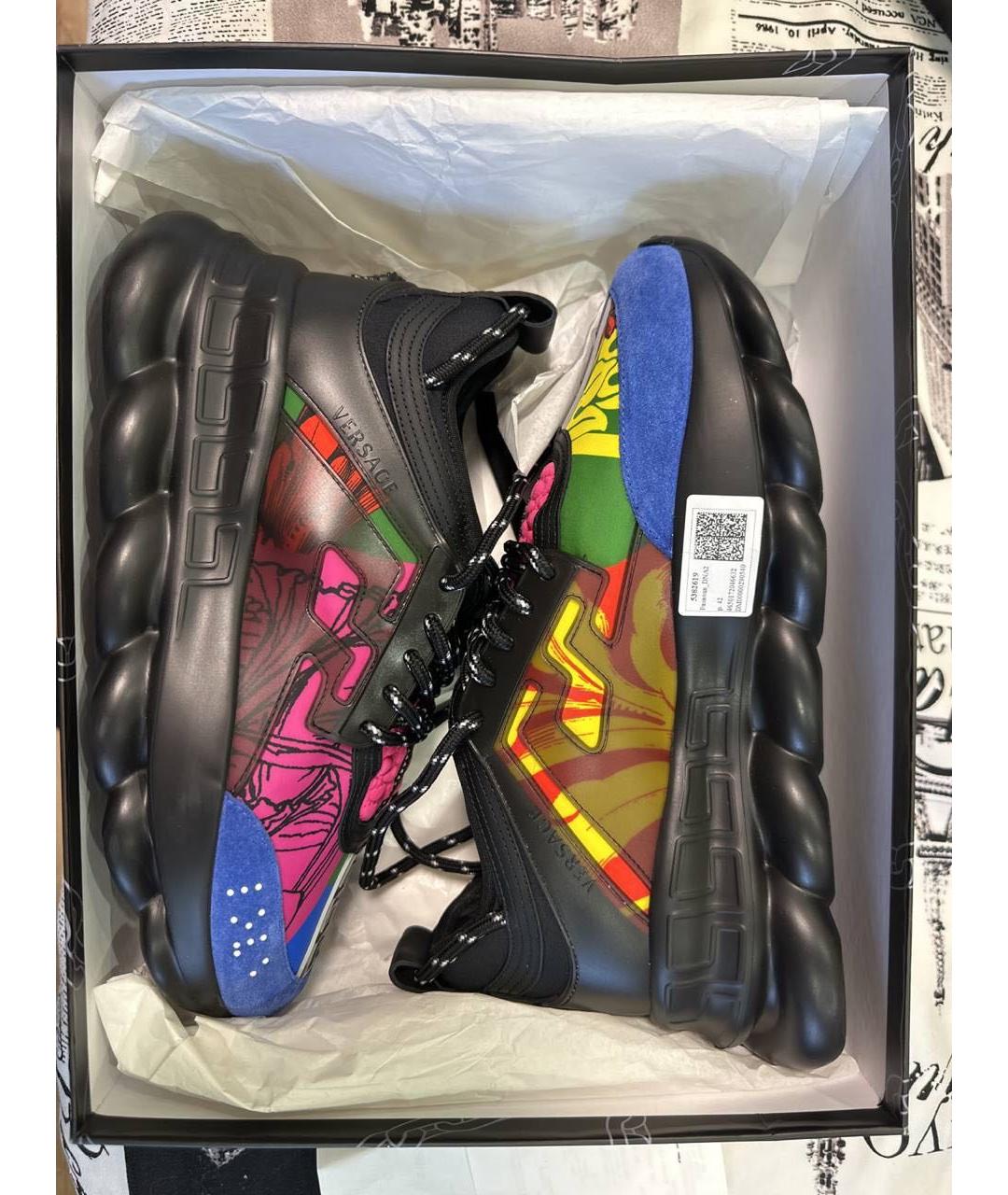 VERSACE Мульти кожаные низкие кроссовки / кеды, фото 2