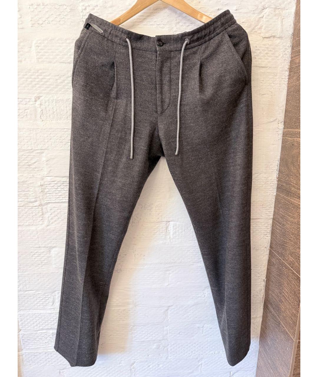 CORNELIANI Коричневые полиэстеровые повседневные брюки, фото 8