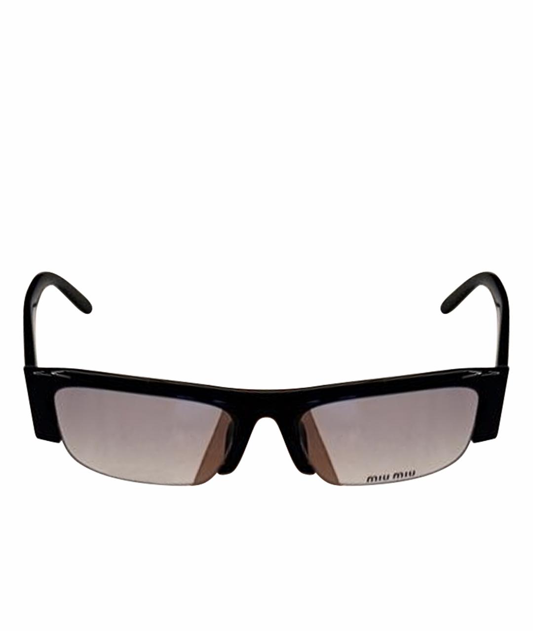 MIU MIU Антрацитовые пластиковые солнцезащитные очки, фото 1