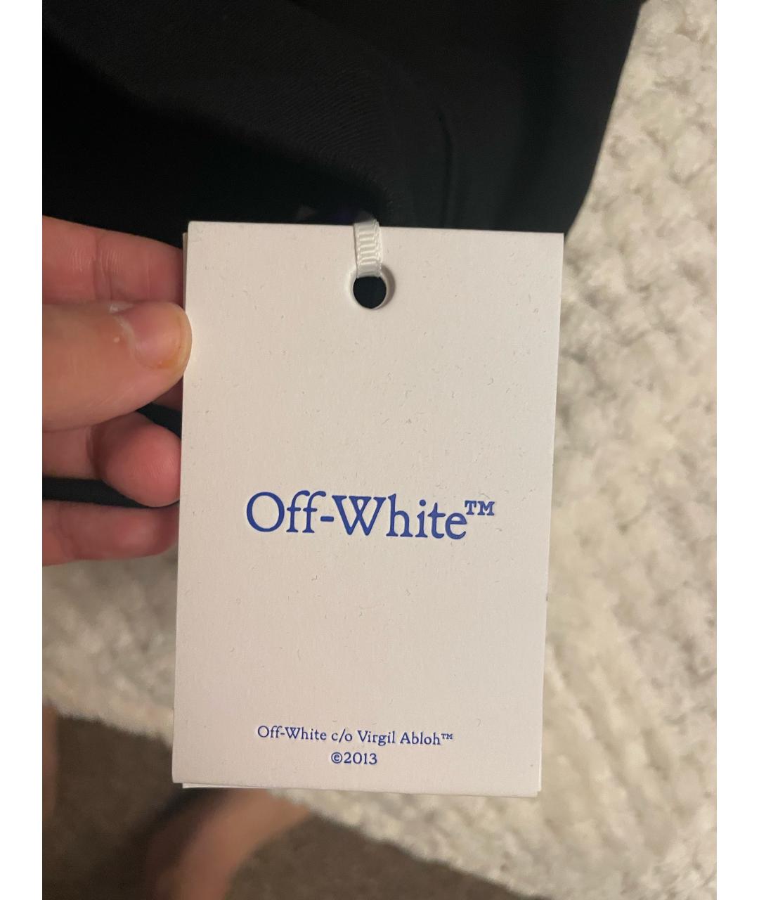 OFF-WHITE Черный хлопко-эластановый джемпер / свитер, фото 3