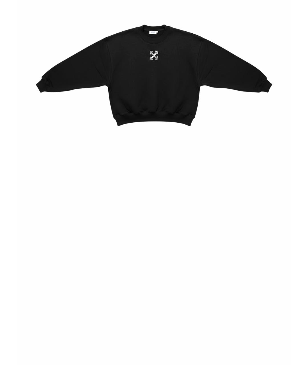 OFF-WHITE Черный хлопко-эластановый джемпер / свитер, фото 1