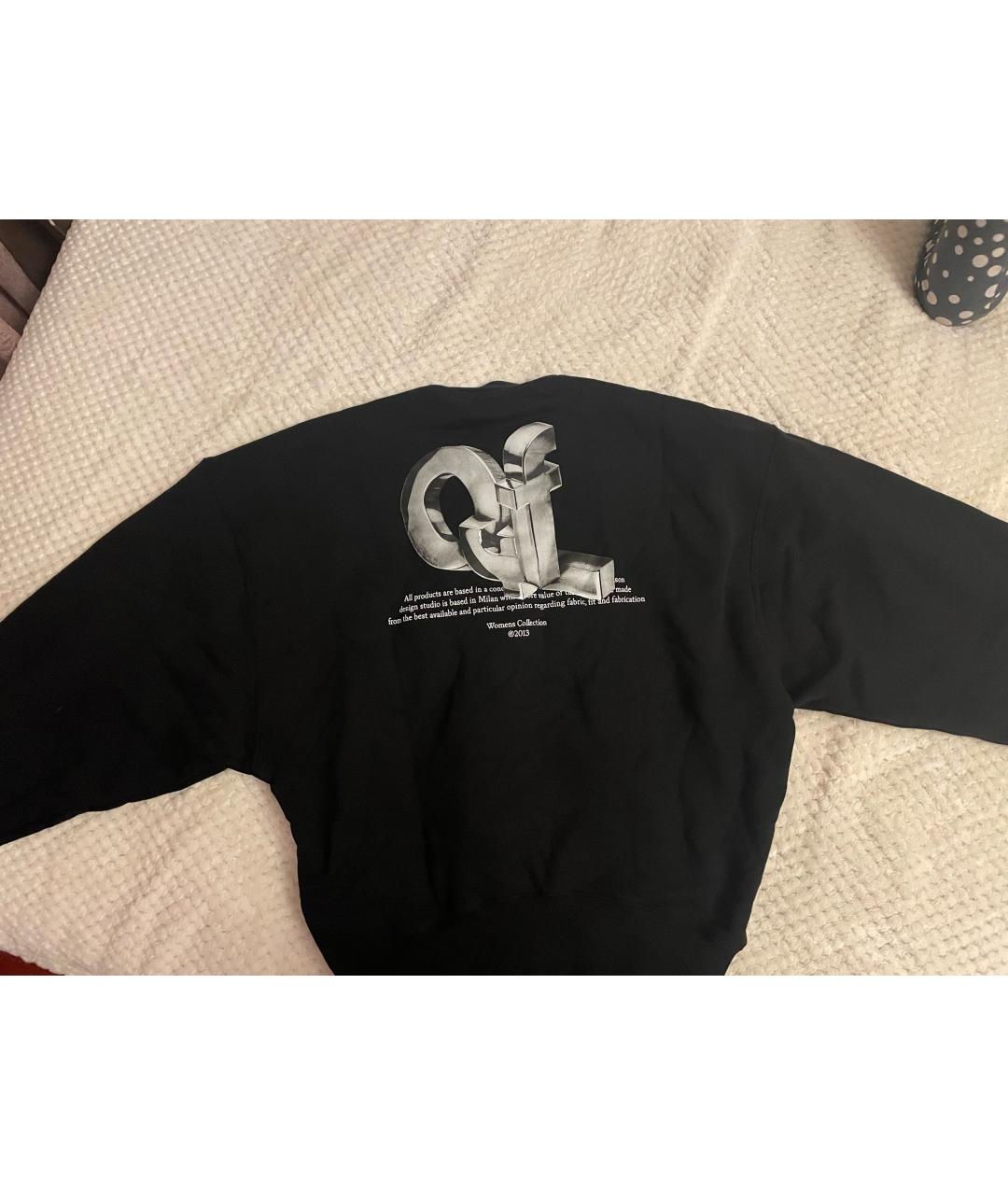 OFF-WHITE Черный хлопко-эластановый джемпер / свитер, фото 2