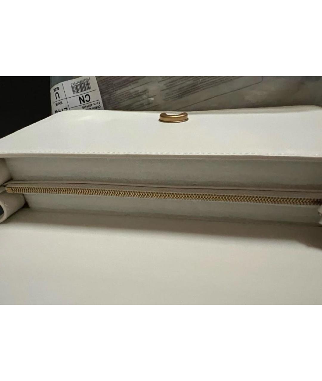 PINKO Белая кожаная сумка через плечо, фото 6