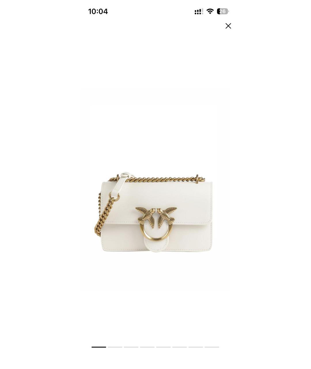 PINKO Белая кожаная сумка через плечо, фото 9