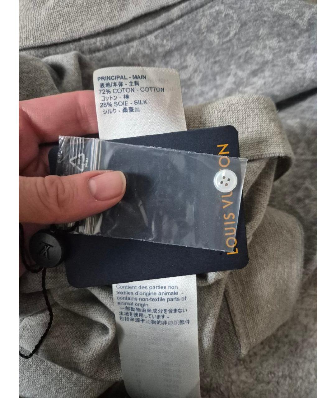 LOUIS VUITTON Серое поло с коротким рукавом, фото 4