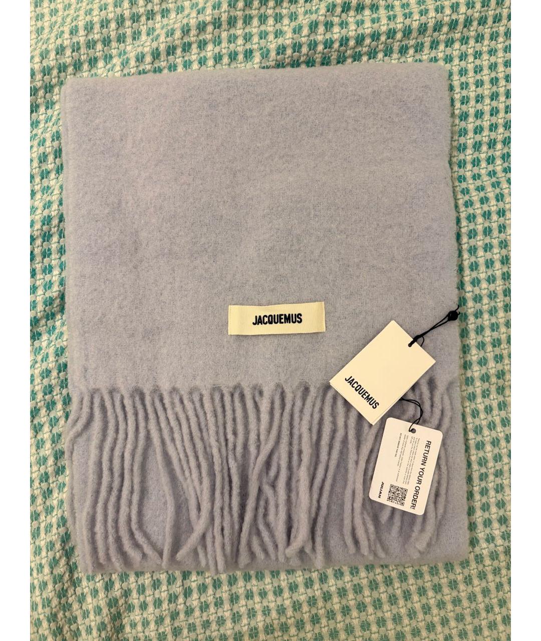 JACQUEMUS Голубой шерстяной шарф, фото 3