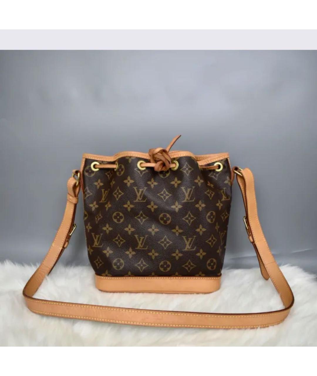 LOUIS VUITTON Коричневая кожаная сумка через плечо, фото 9