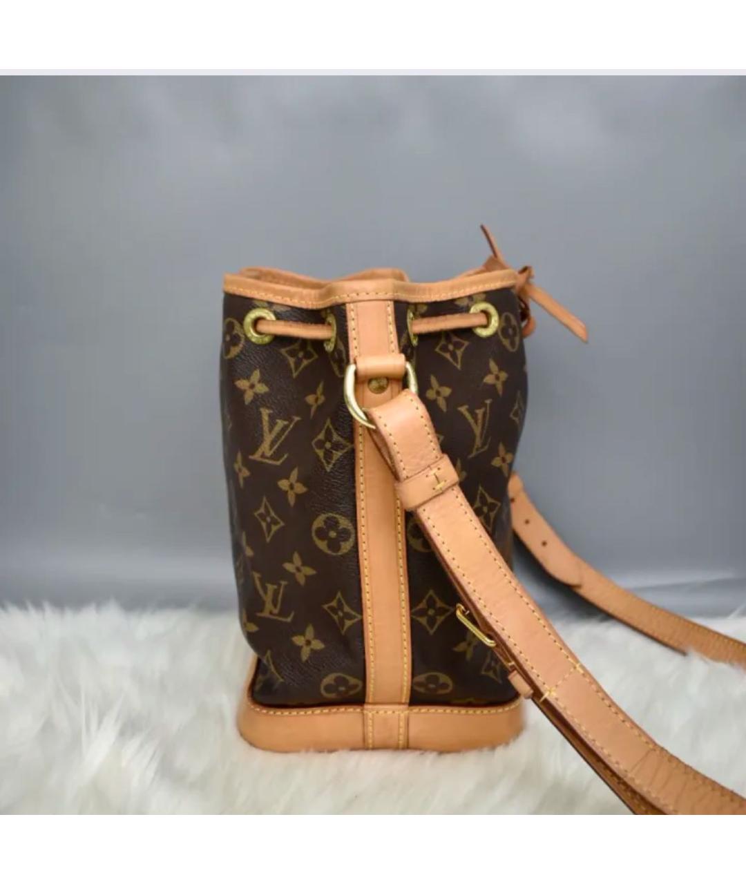 LOUIS VUITTON Коричневая кожаная сумка через плечо, фото 6