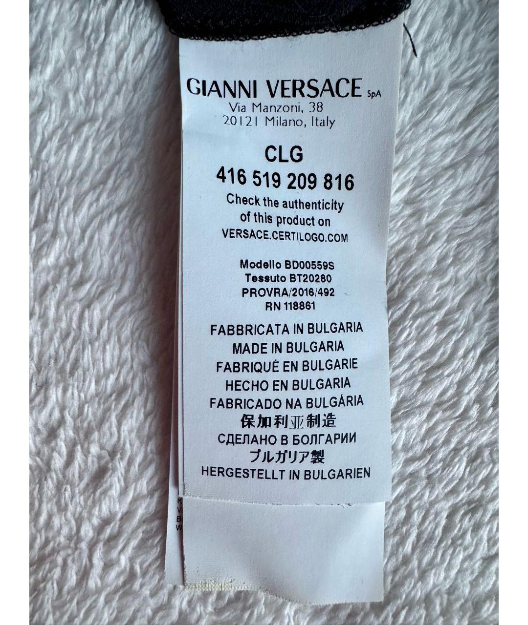 VERSUS VERSACE Черное ацетатное коктейльное платье, фото 7