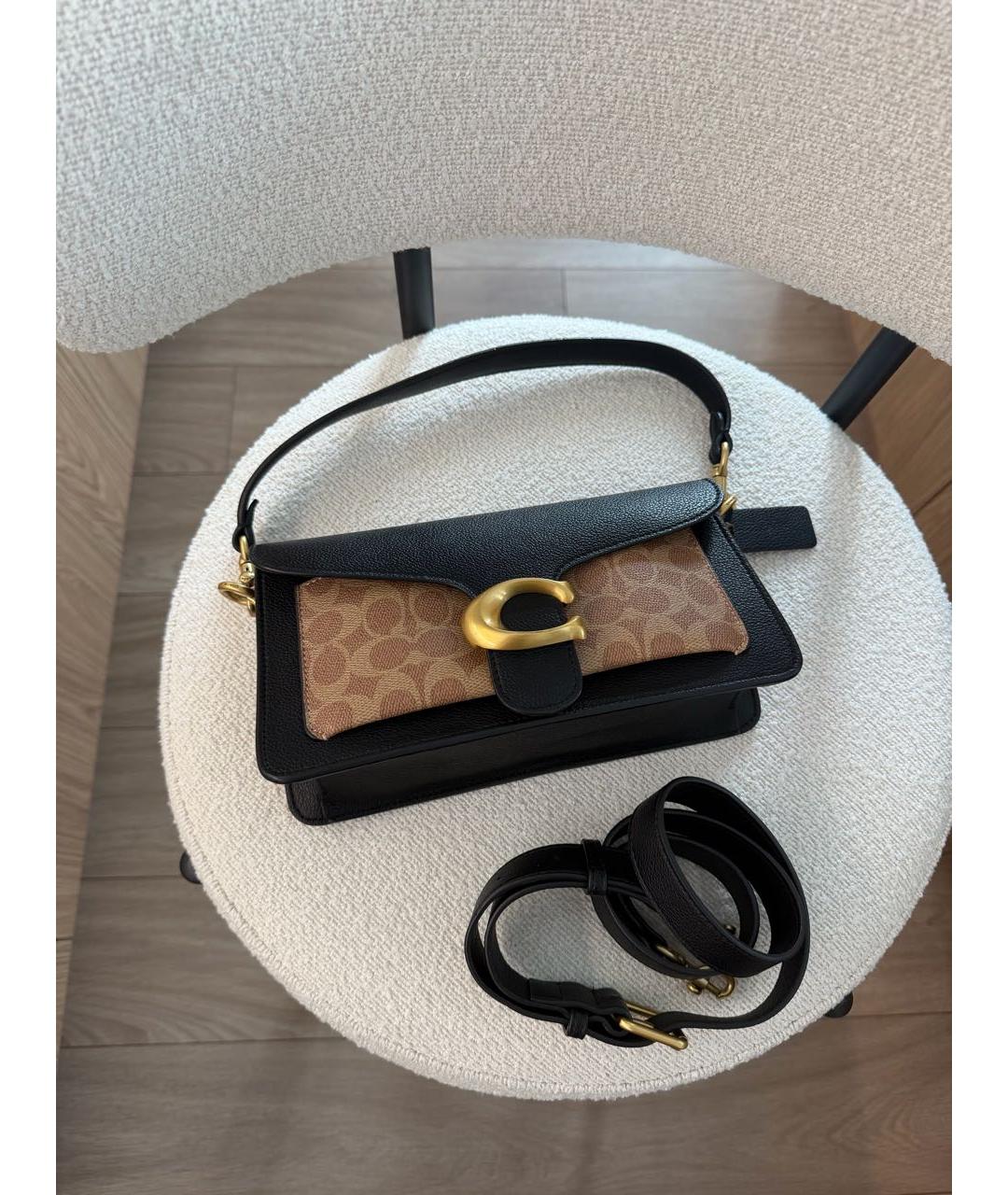 COACH Бежевая кожаная сумка через плечо, фото 2