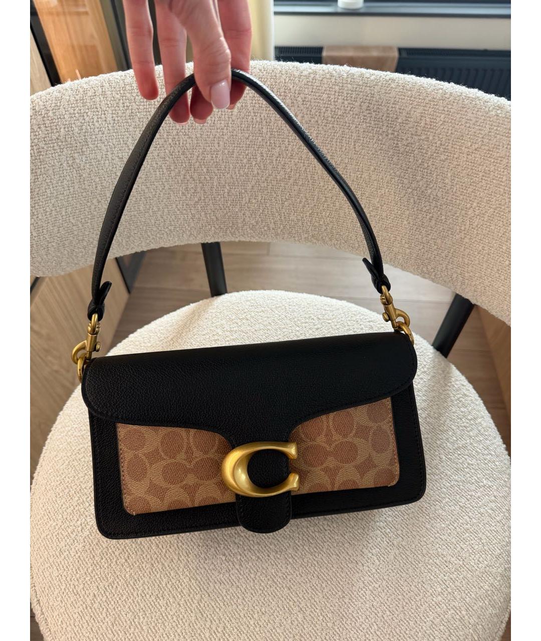 COACH Бежевая кожаная сумка через плечо, фото 9