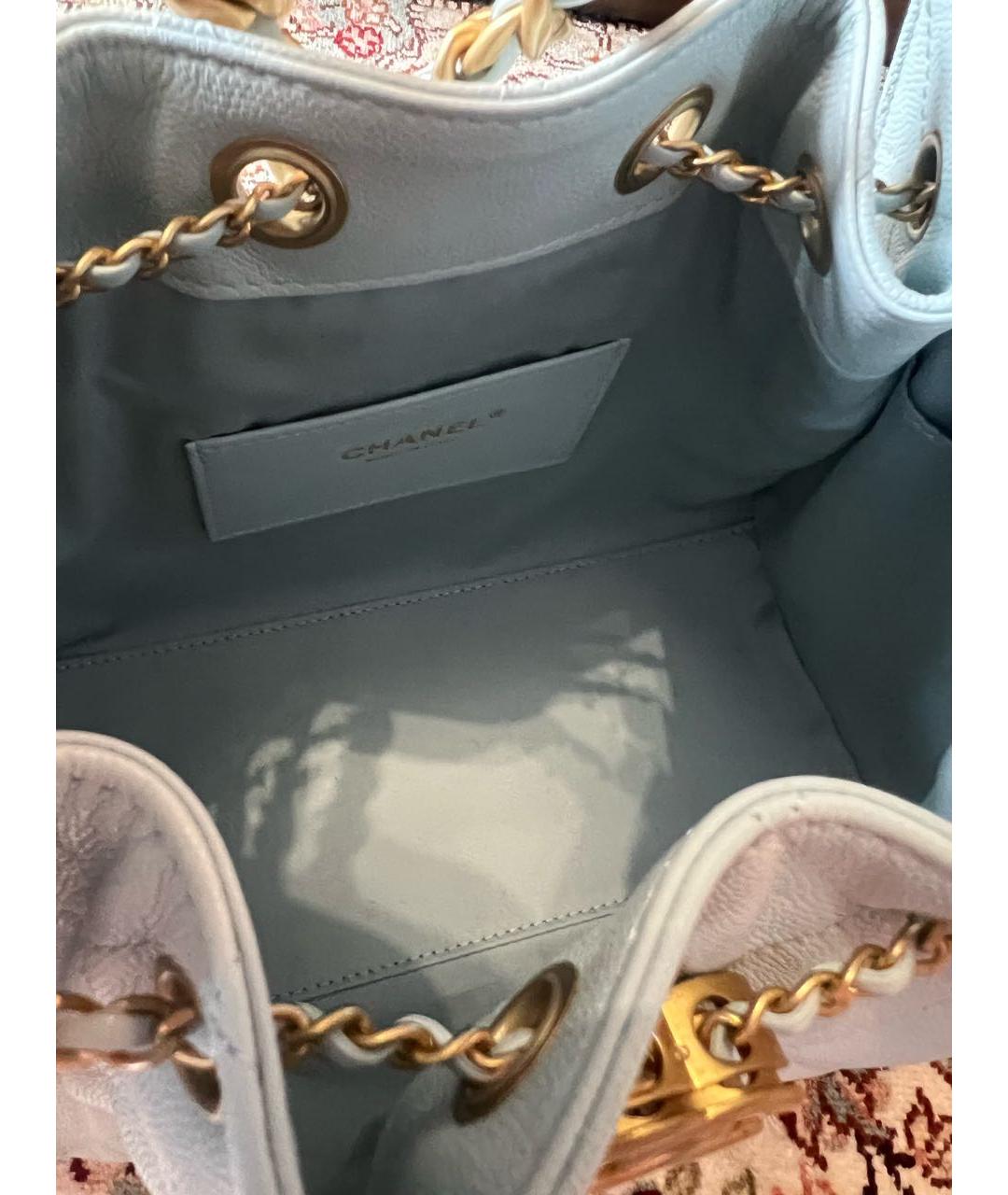 CHANEL Голубая кожаная сумка через плечо, фото 4