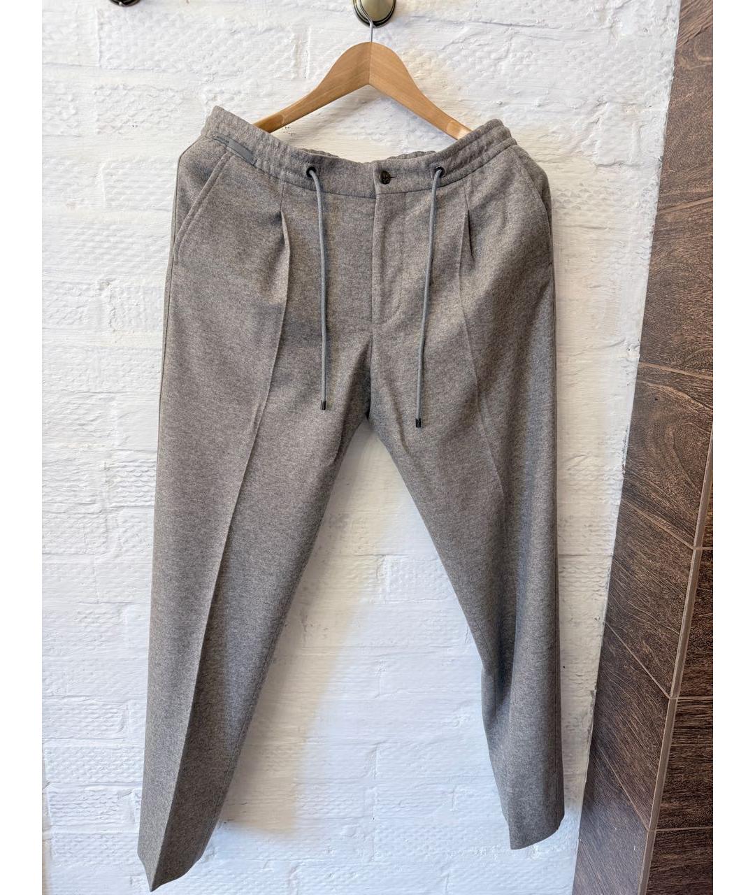 CORNELIANI Бежевые полиэстеровые повседневные брюки, фото 7