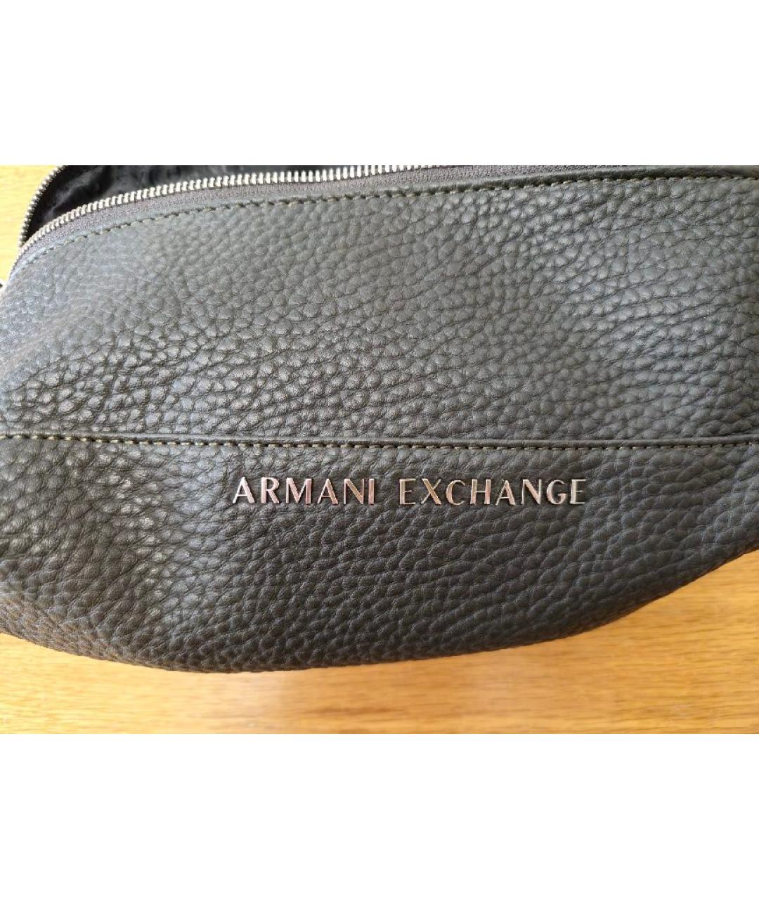 ARMANI EXCHANGE Темно-синяя поясная сумка из искусственной кожи, фото 4