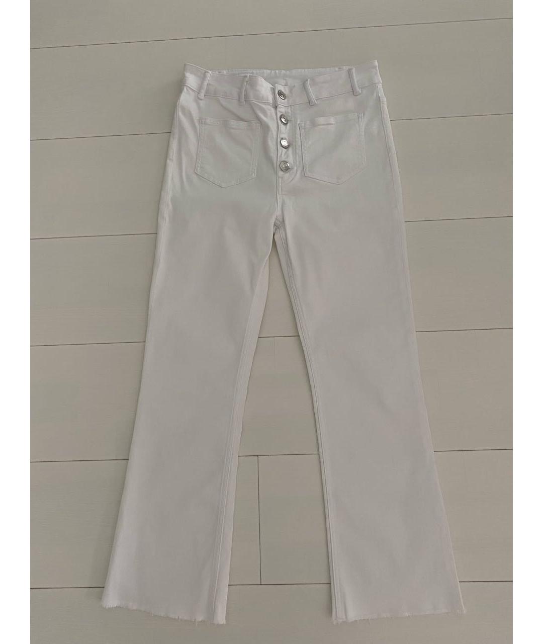 MAJE Белые хлопко-эластановые джинсы клеш, фото 6