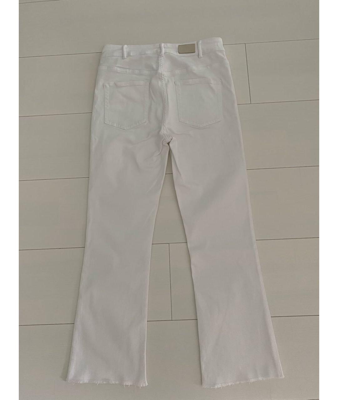 MAJE Белые хлопко-эластановые джинсы клеш, фото 2