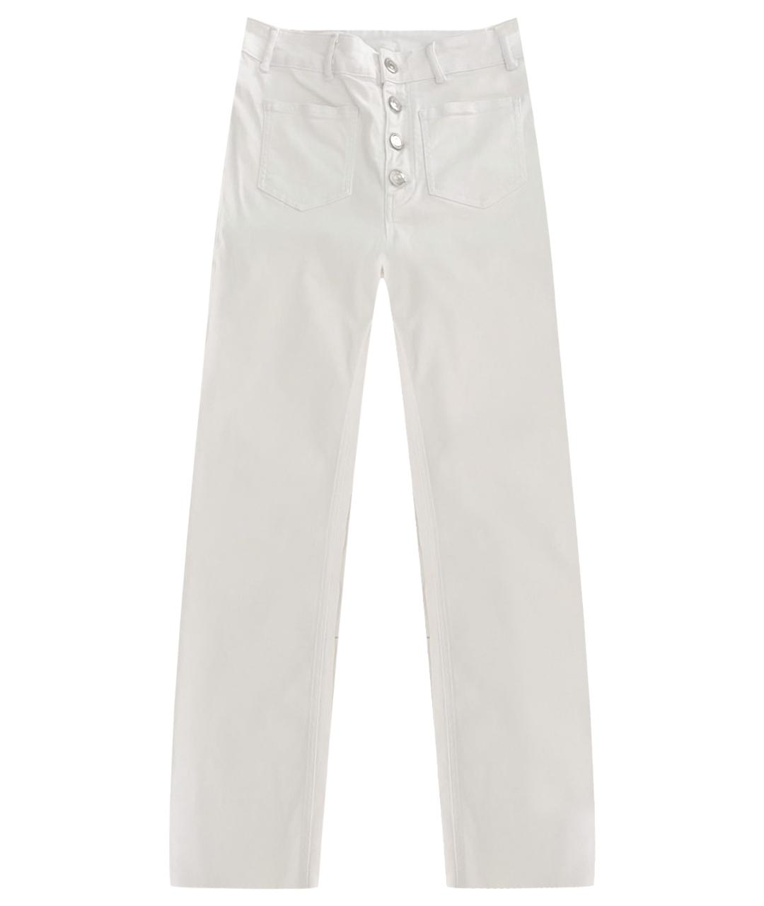 MAJE Белые хлопко-эластановые джинсы клеш, фото 1