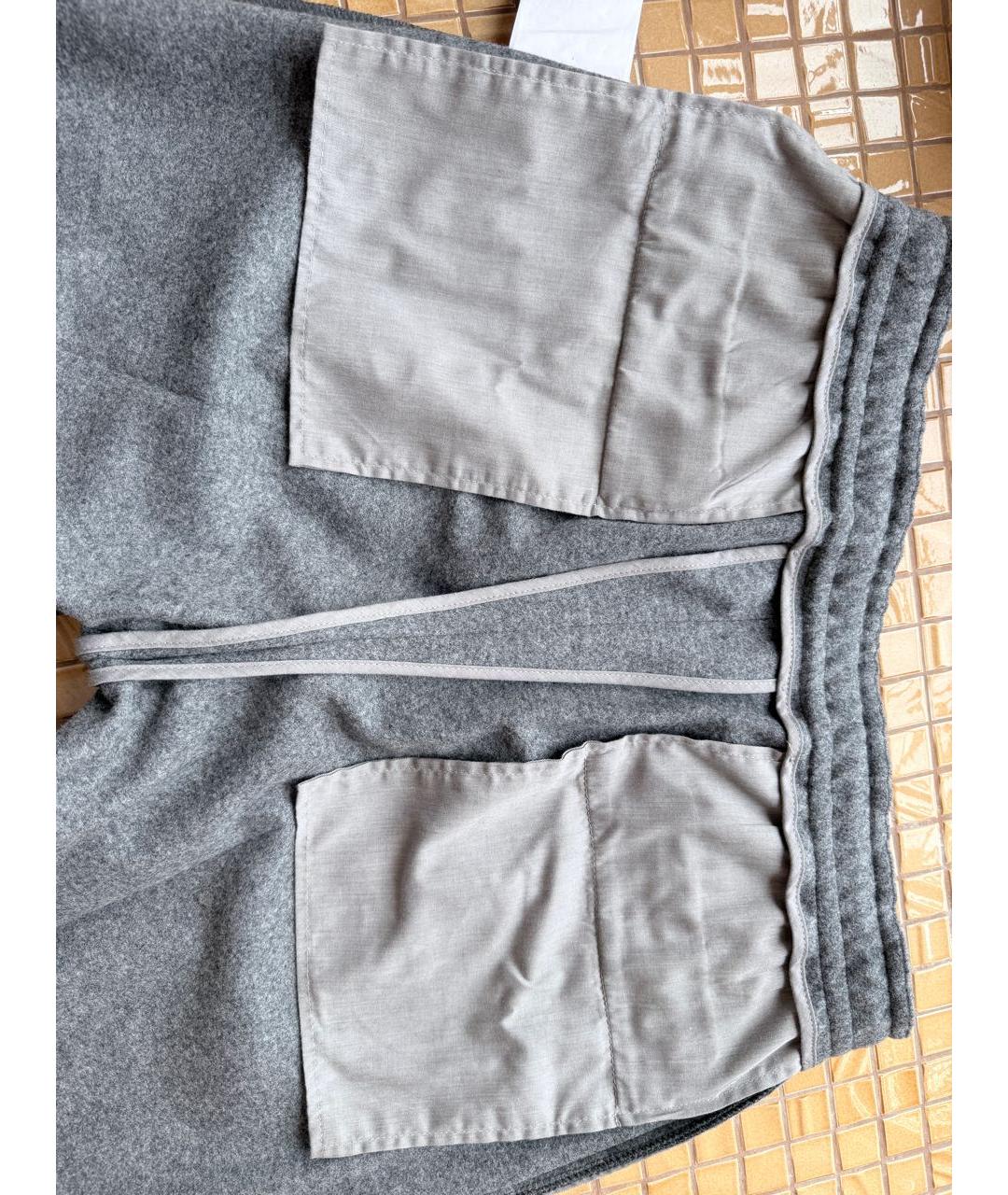 CORNELIANI Серые полиэстеровые повседневные брюки, фото 3