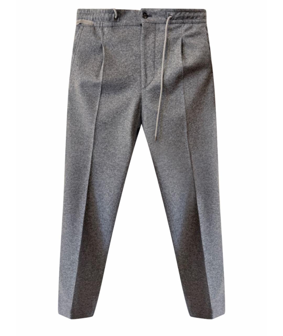 CORNELIANI Серые полиэстеровые повседневные брюки, фото 1